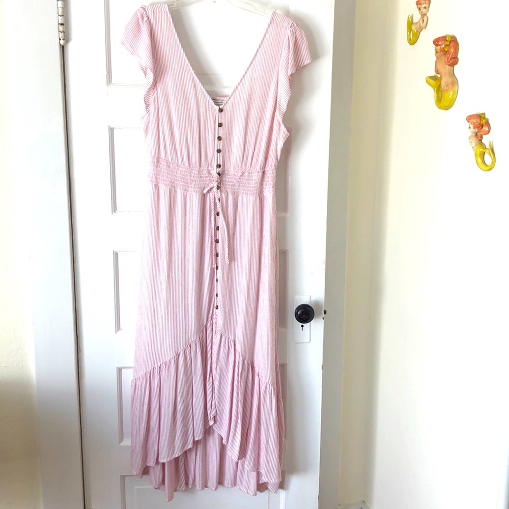 American Eagle midi-dress White/Red stripe size XL